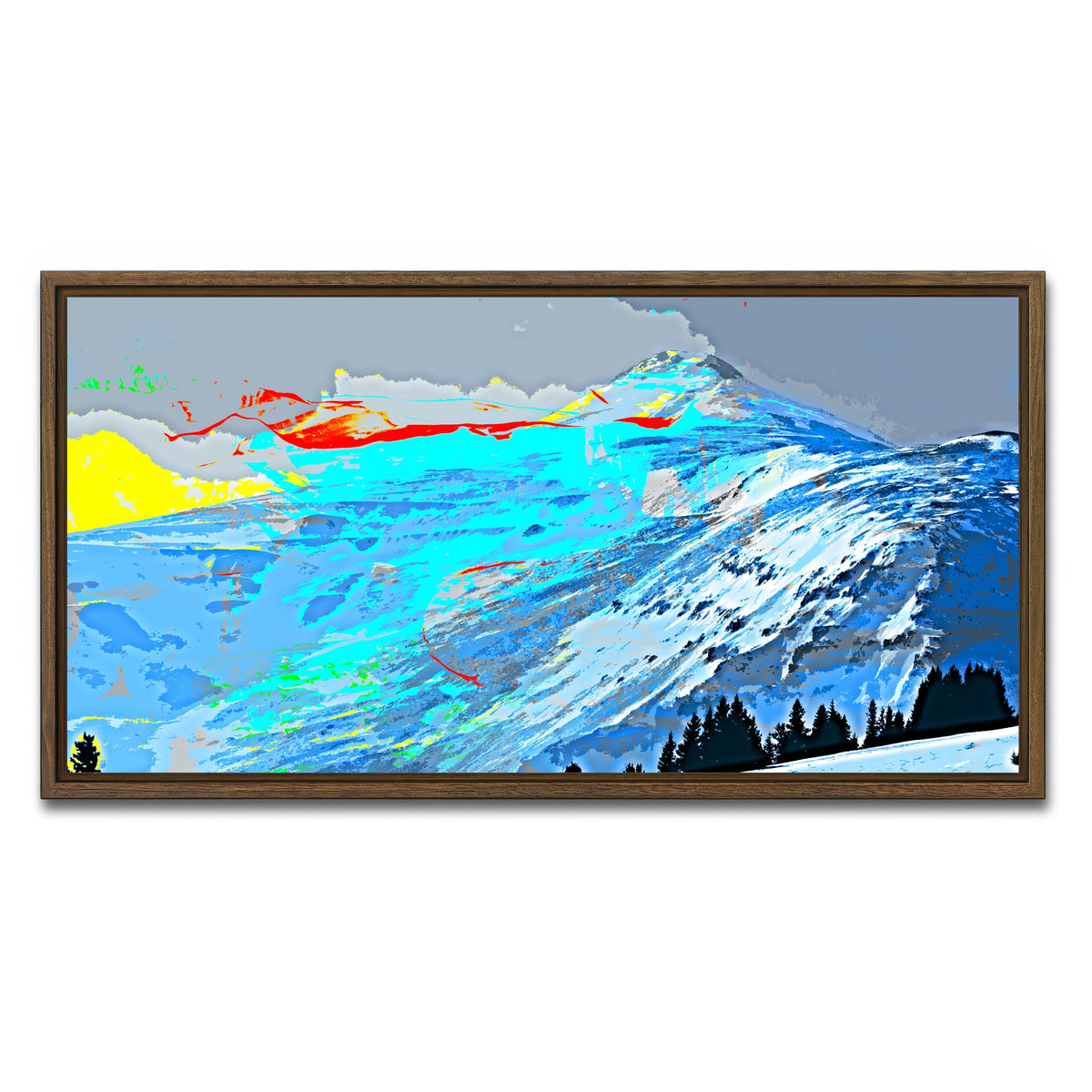 AUTO-MOCKUP WHITE | Abstract Lincoln | 1 Piece | Walnut Framed Canvas | group=2x1