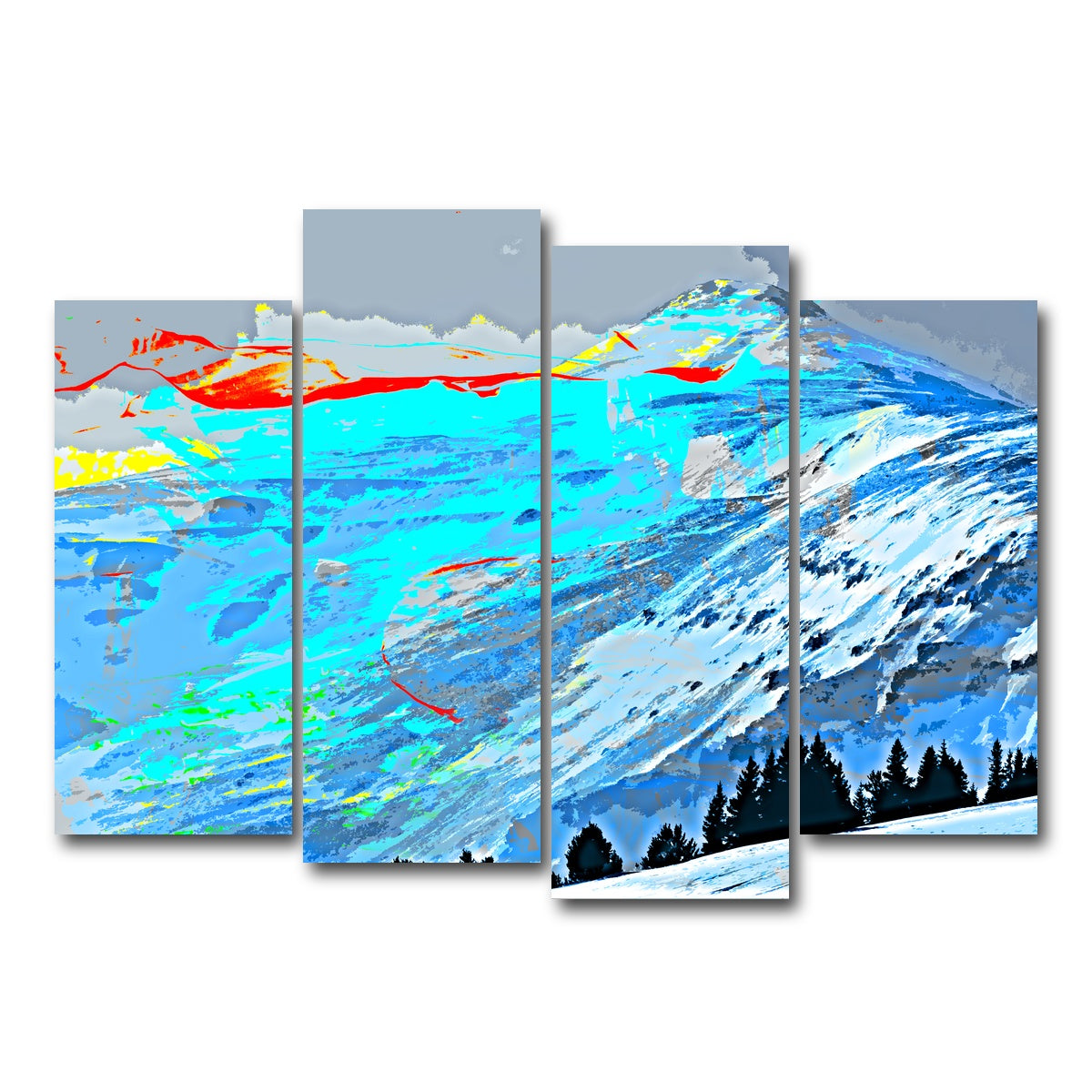 AUTO-MOCKUP WHITE | Abstract Lincoln | 4 Piece | Gallery Wrap Canvas | group=4_normal