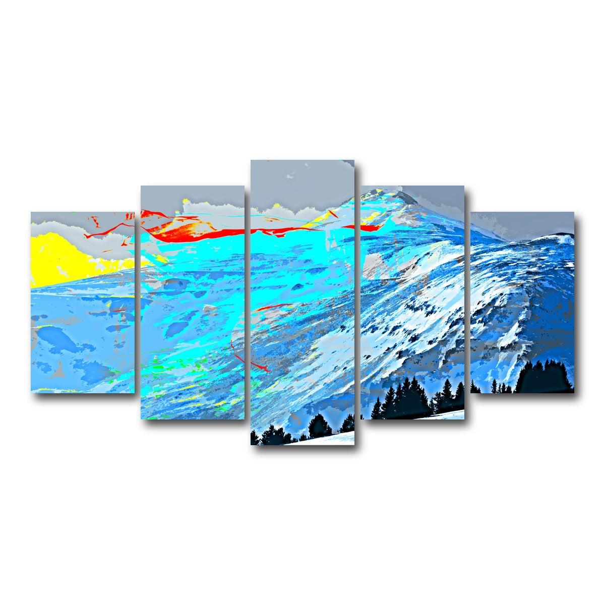 AUTO-MOCKUP WHITE | Abstract Lincoln | 5 Piece | Gallery Wrap Canvas | group=5_normal