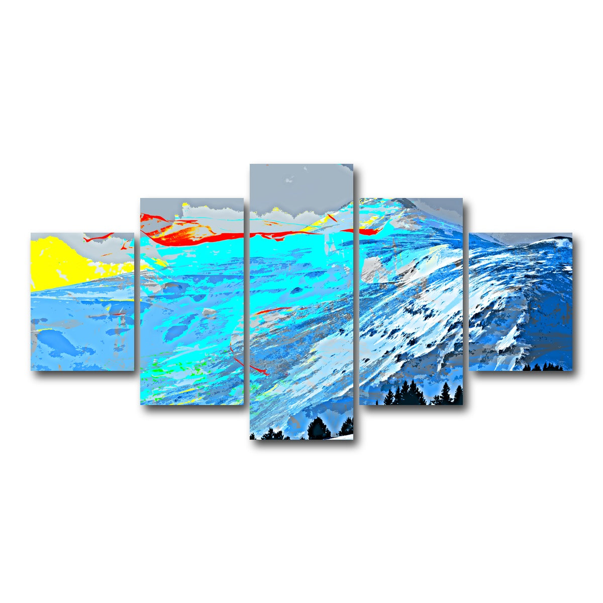 AUTO-MOCKUP WHITE | Abstract Lincoln | 5 Piece | Gallery Wrap Canvas | group=5_short