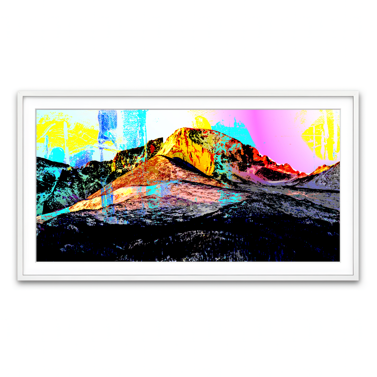 Framed Print 2x1 White