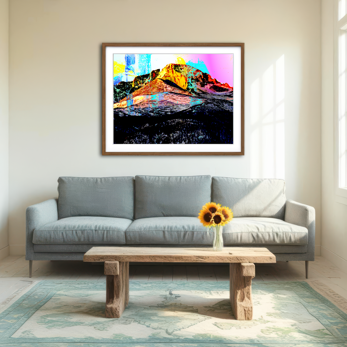 AUTO-MOCKUP ROOM | Abstract Longs Peak Wall Art