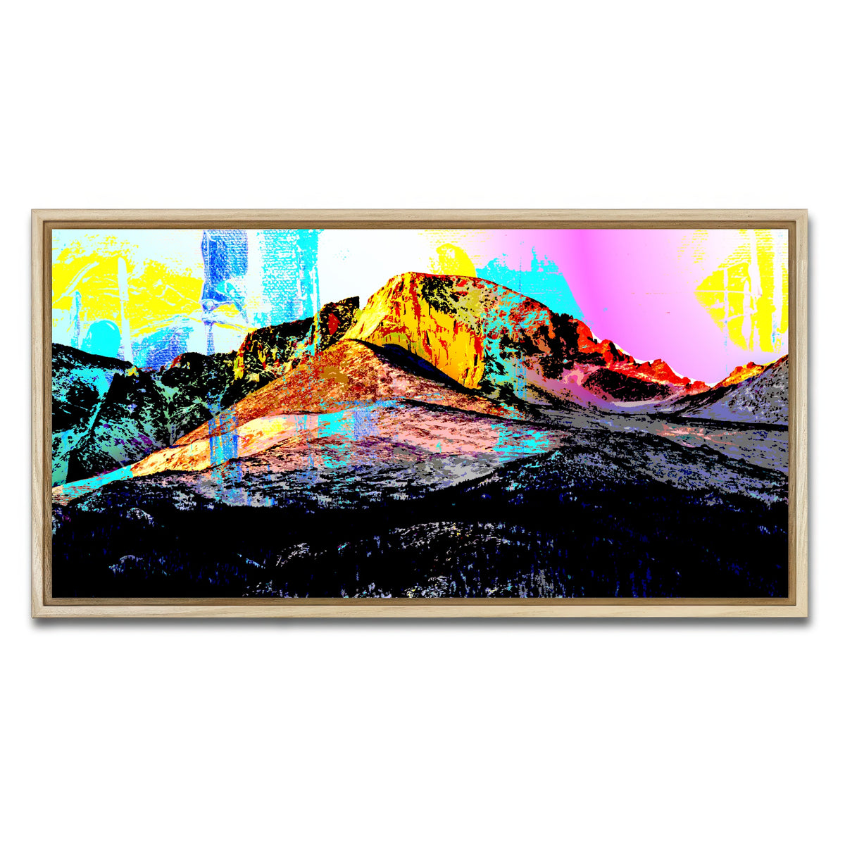 AUTO-MOCKUP WHITE | Abstract Longs Peak | 1 Piece | Natural Framed Canvas | group=2x1