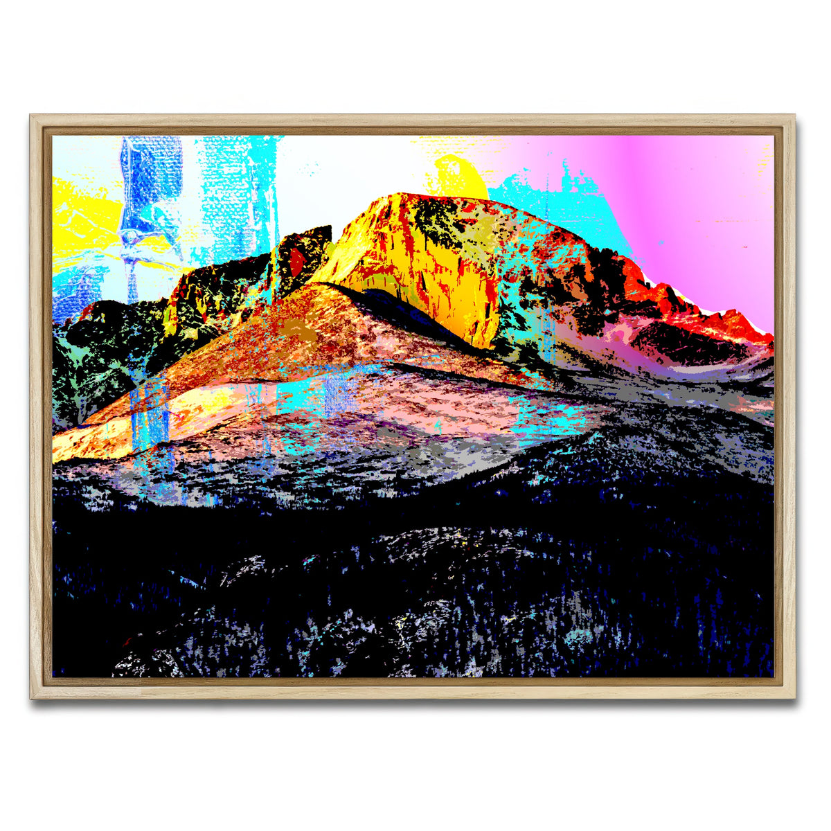 AUTO-MOCKUP WHITE | Abstract Longs Peak | 1 Piece | Natural Framed Canvas | group=4x3