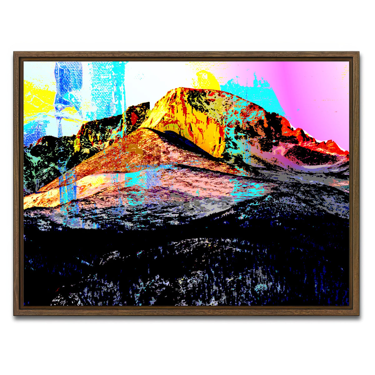 AUTO-MOCKUP WHITE | Abstract Longs Peak | 1 Piece | Walnut Framed Canvas | group=4x3