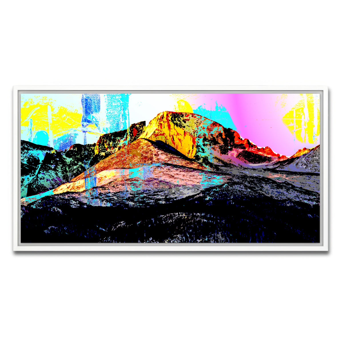 AUTO-MOCKUP WHITE | Abstract Longs Peak | 1 Piece | White Framed Canvas | group=2x1