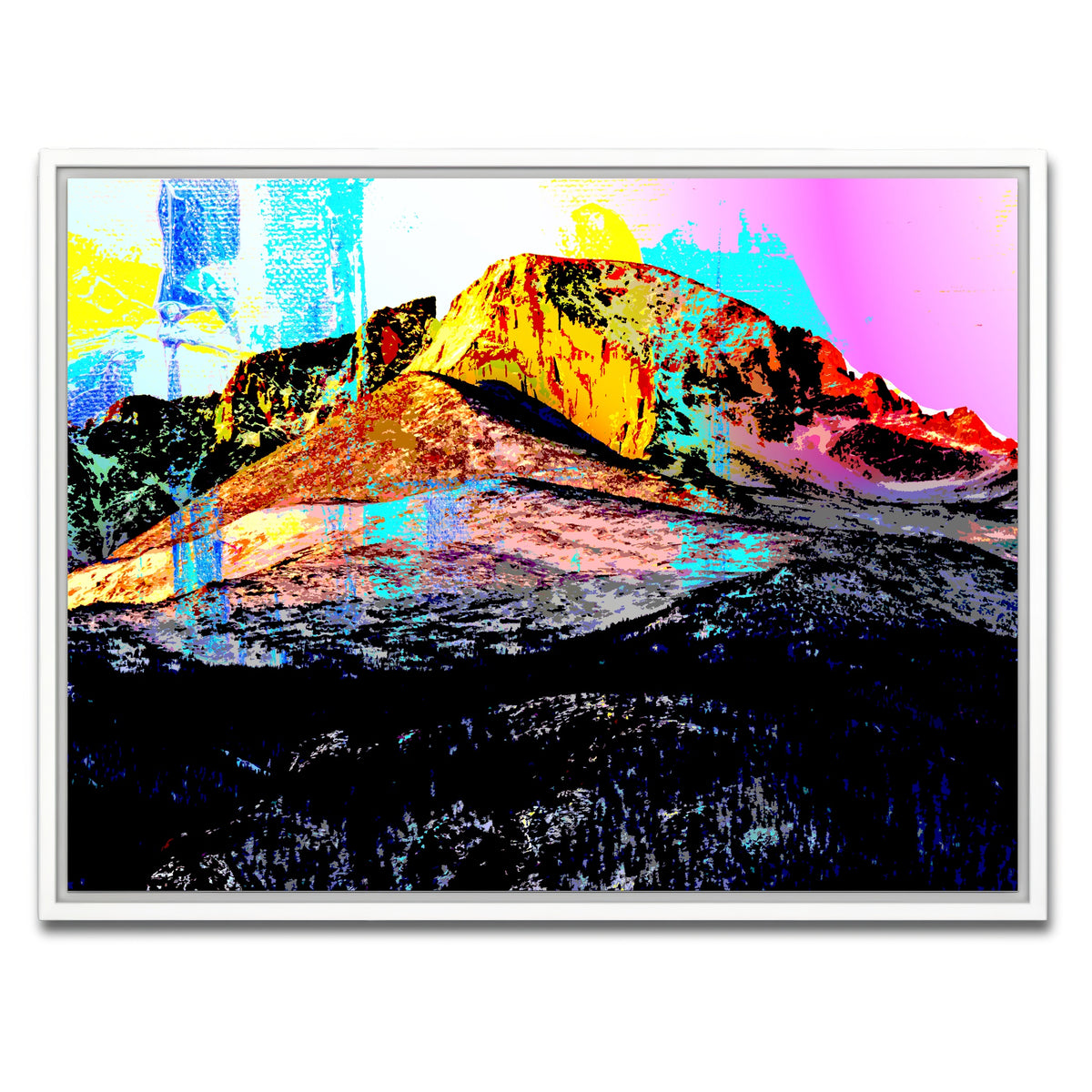 AUTO-MOCKUP WHITE | Abstract Longs Peak | 1 Piece | White Framed Canvas | group=4x3