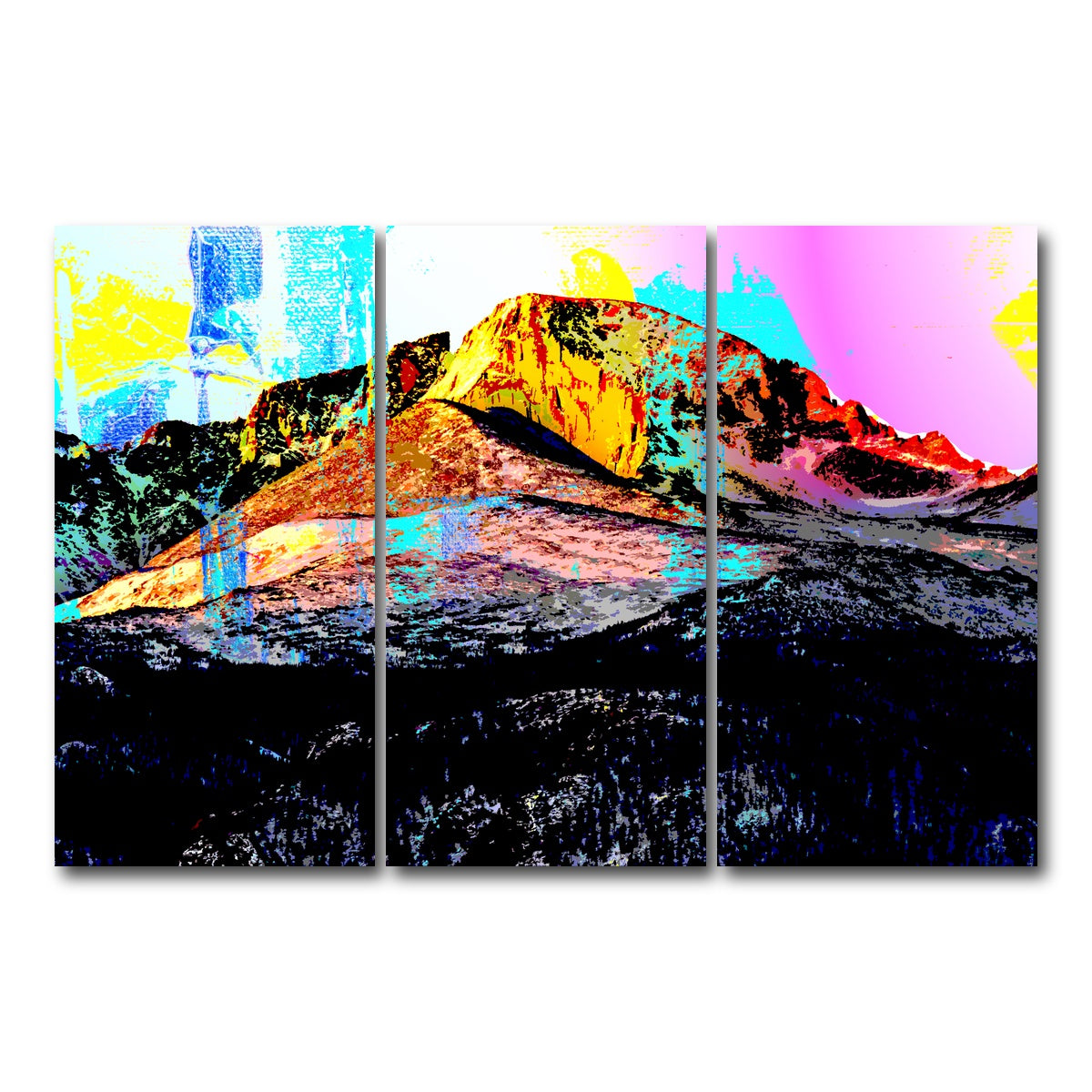AUTO-MOCKUP WHITE | Abstract Longs Peak | 3 Piece | Gallery Wrap Canvas | group=12x24