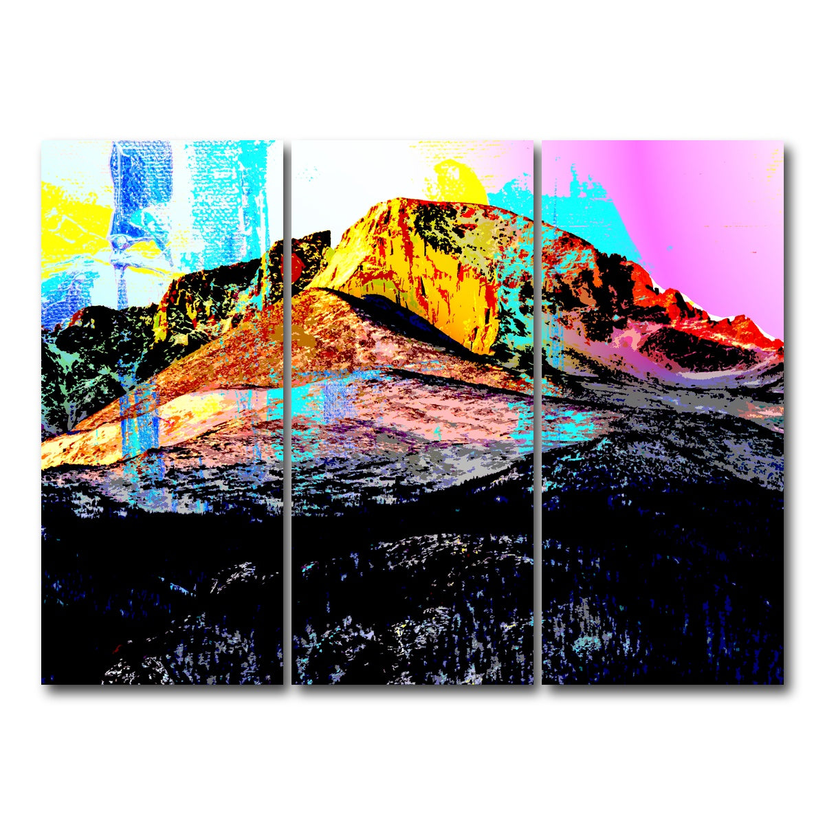 AUTO-MOCKUP WHITE | Abstract Longs Peak | 3 Piece | Gallery Wrap Canvas | group=8x18