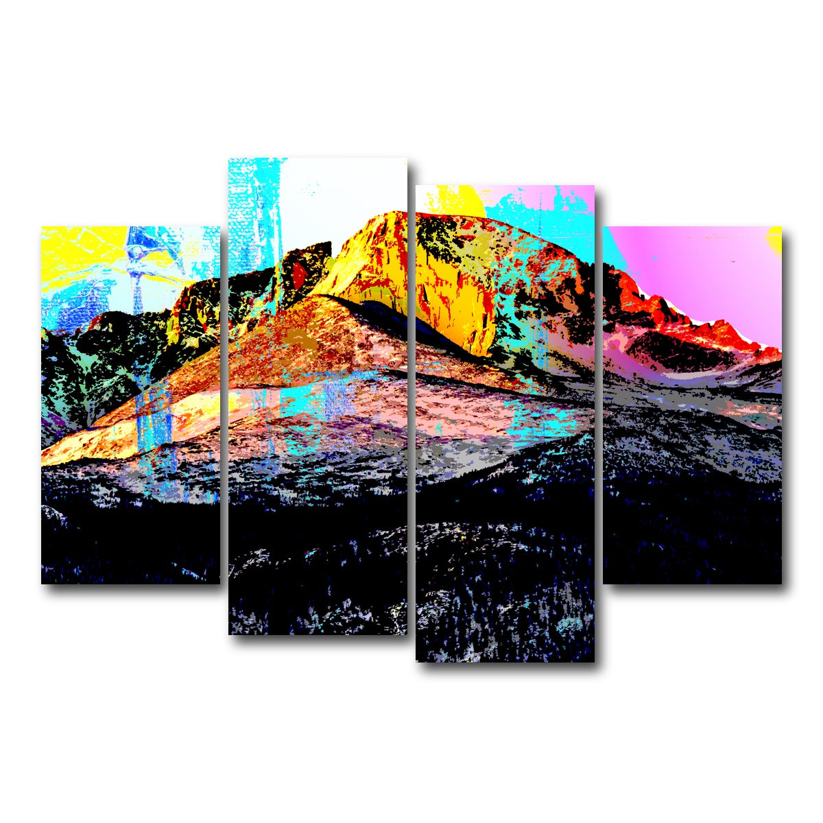 AUTO-MOCKUP WHITE | Abstract Longs Peak | 4 Piece | Gallery Wrap Canvas | group=4_short