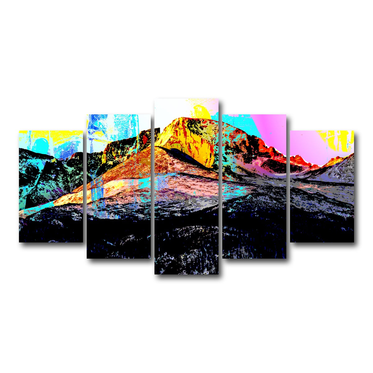 AUTO-MOCKUP WHITE | Abstract Longs Peak | 5 Piece | Gallery Wrap Canvas | group=5_normal