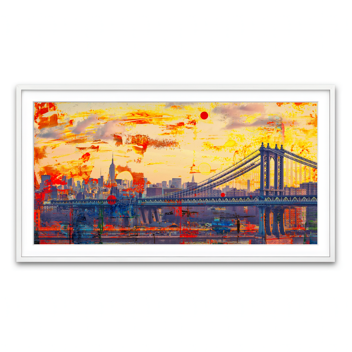 Framed Print 2x1 White