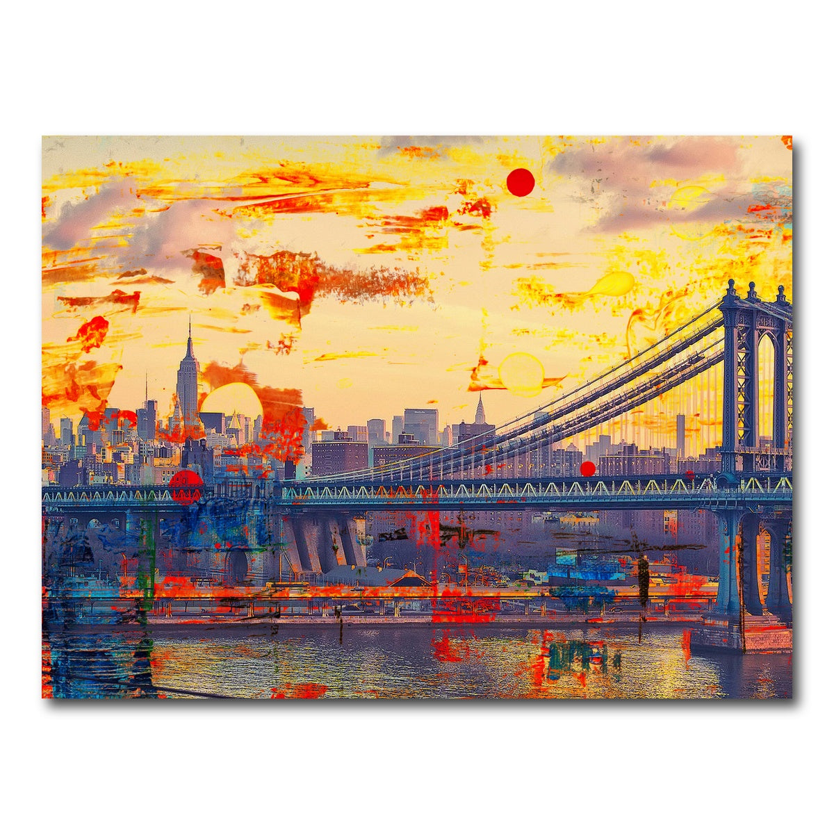 AUTO-MOCKUP WHITE | Abstract Manhattan Bridge | 1 Piece | Gallery Wrap Canvas | group=4x3