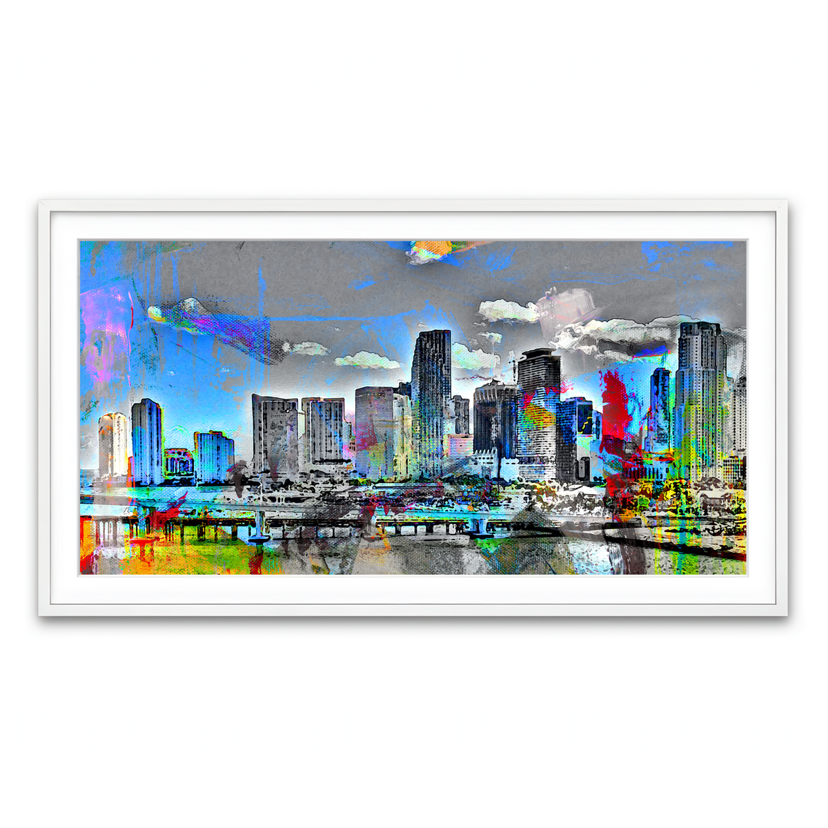 Framed Print 2x1 White