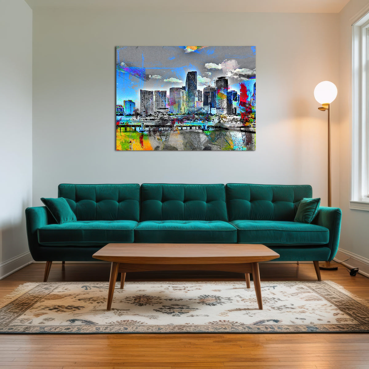 AUTO-MOCKUP ROOM | Abstract Miami Skyline