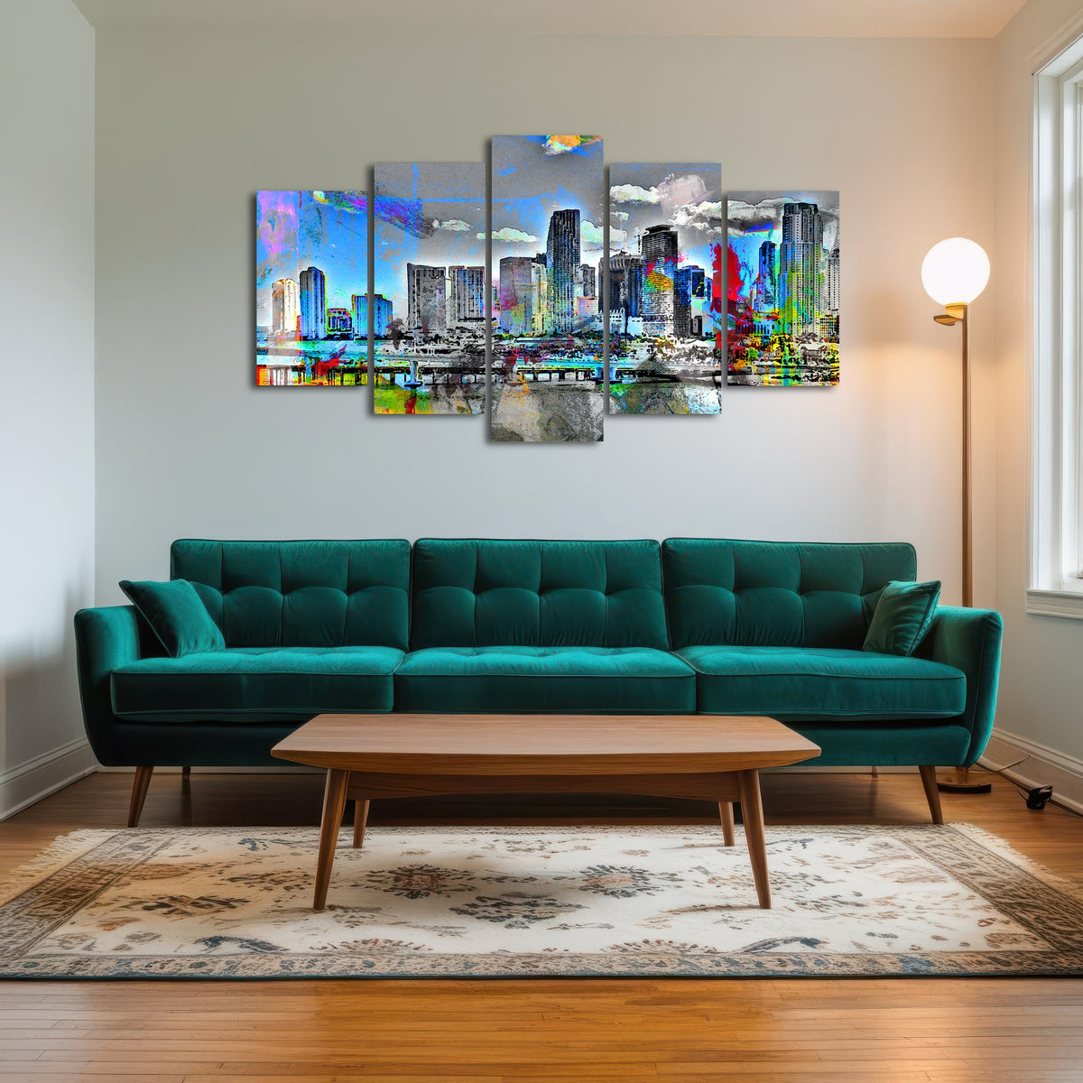 AUTO-MOCKUP ROOM | Abstract Miami Skyline