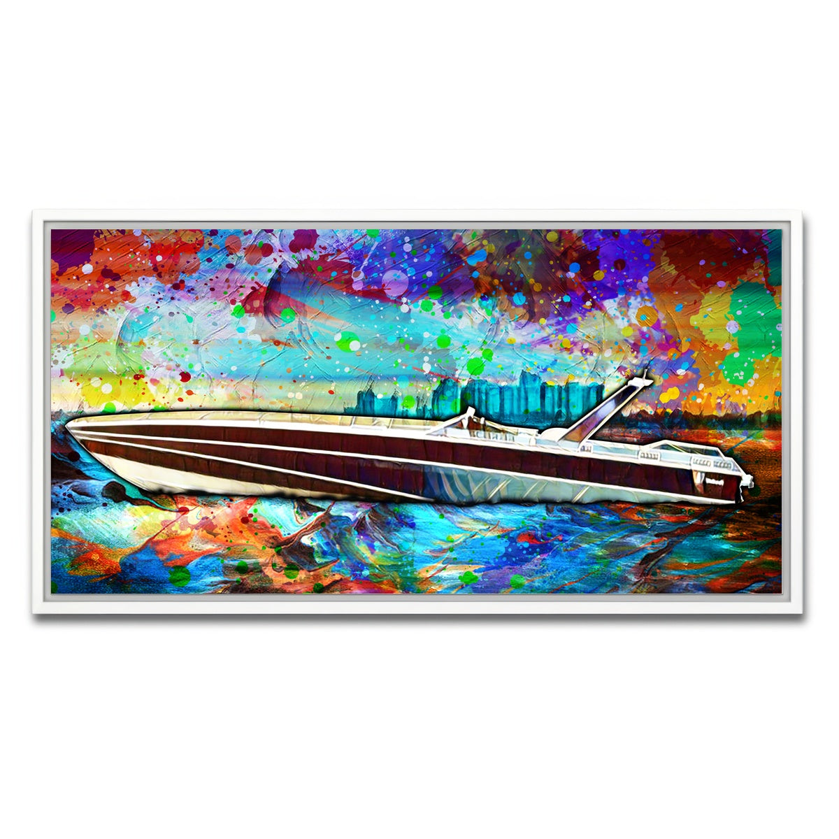 AUTO-MOCKUP WHITE | Abstract Miami Vice Scarab | 1 Piece | White Framed Canvas | group=2x1