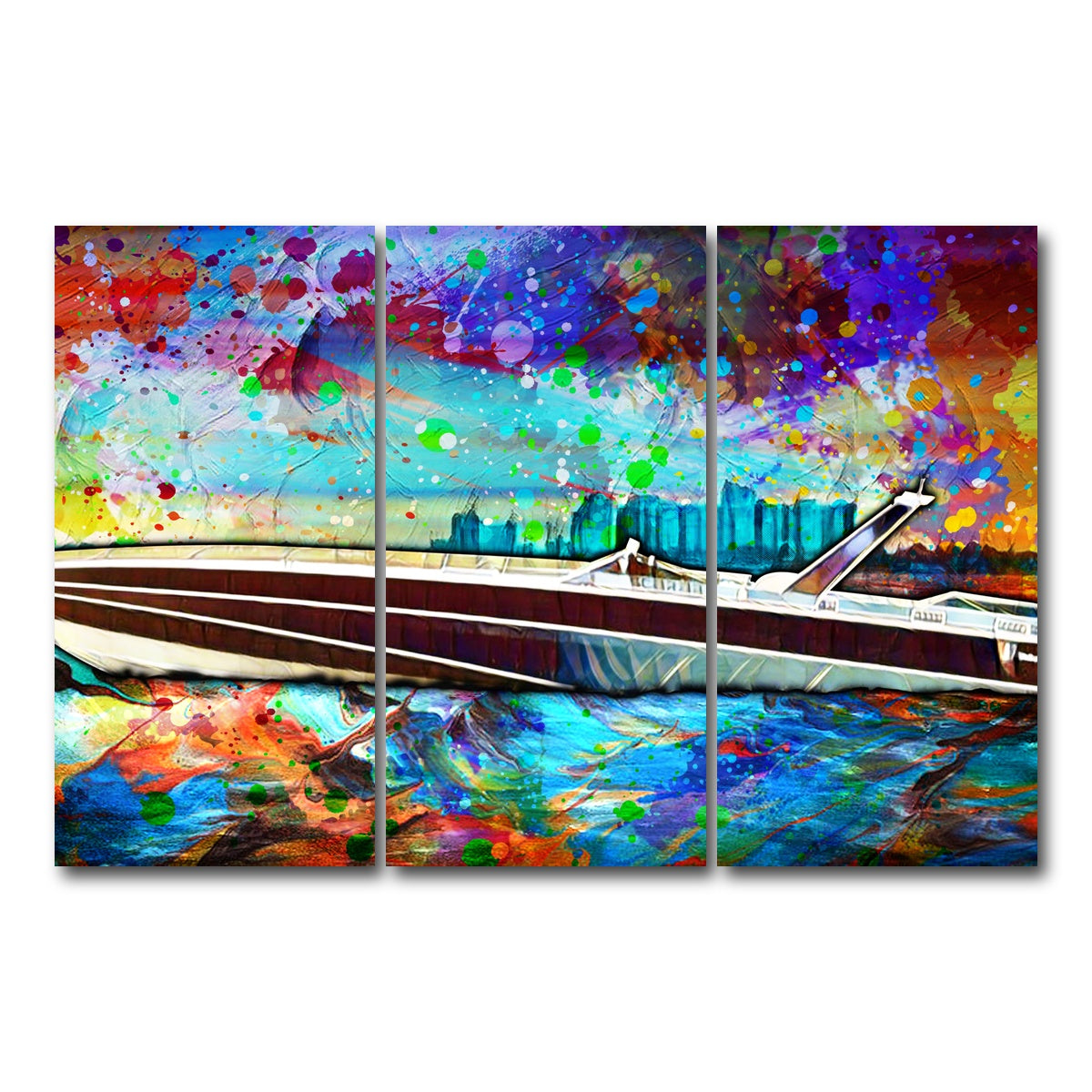 AUTO-MOCKUP WHITE | Abstract Miami Vice Scarab | 3 Piece | Gallery Wrap Canvas | group=12x24