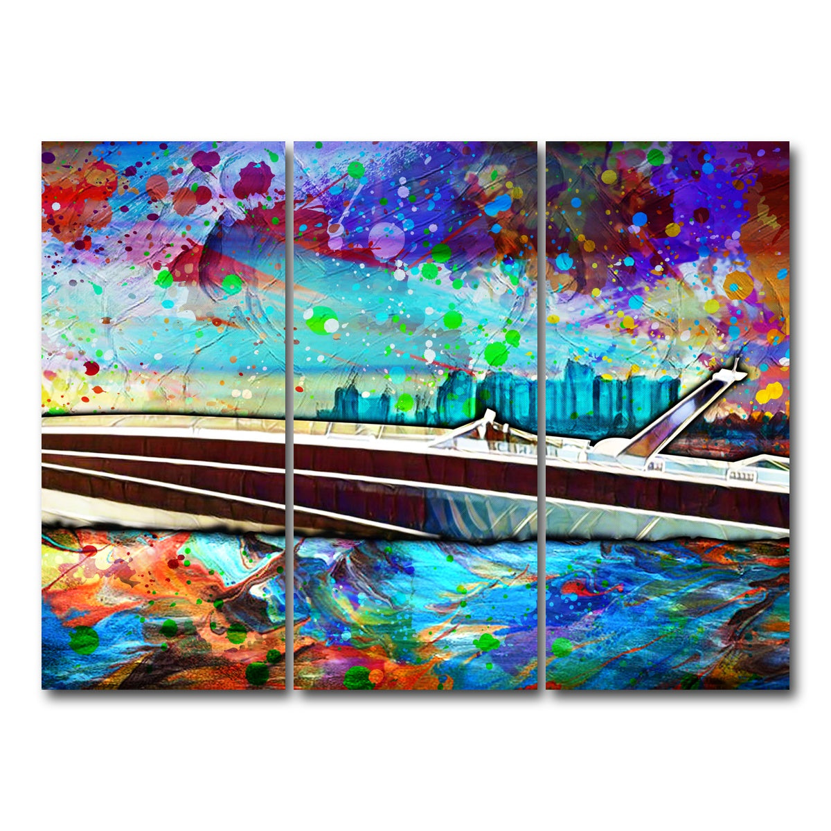 AUTO-MOCKUP WHITE | Abstract Miami Vice Scarab | 3 Piece | Gallery Wrap Canvas | group=8x18