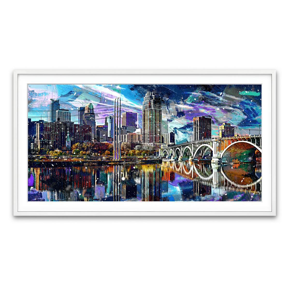 Framed Print 2x1 White