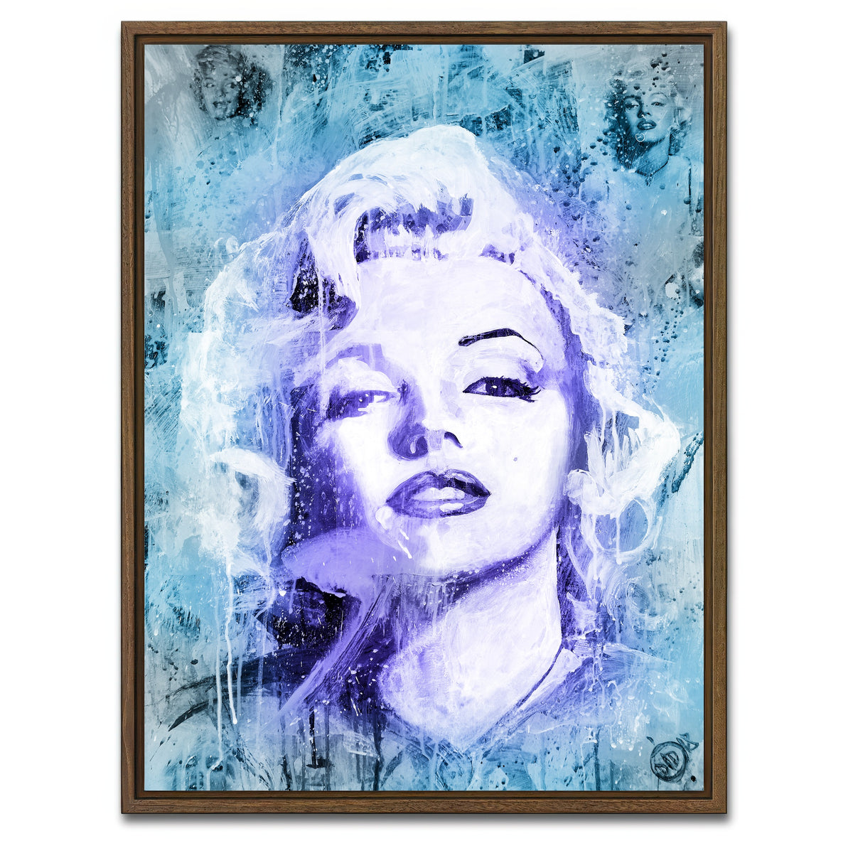 AUTO-MOCKUP WHITE | Abstract Monroe | 1 Piece | Walnut Framed Canvas | group=3x4