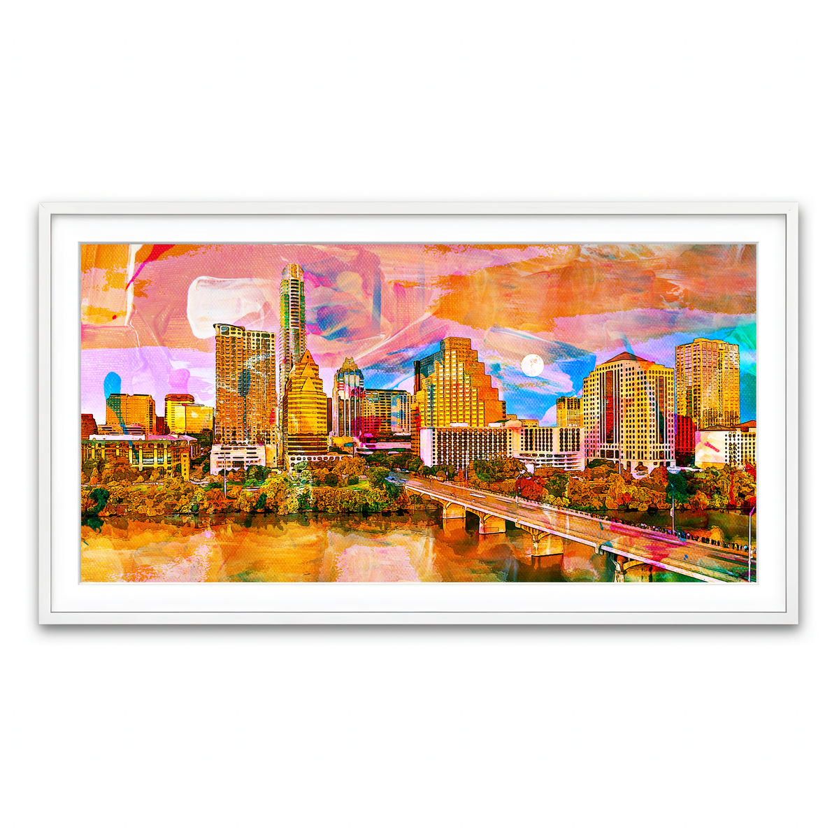 Framed Print 2x1 White
