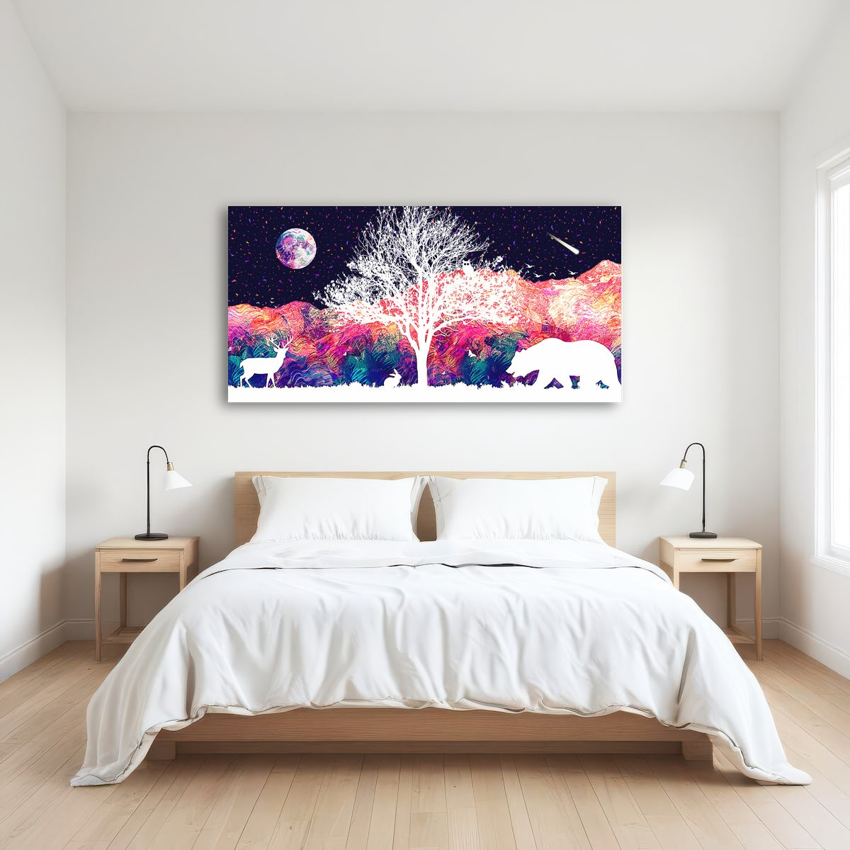 AUTO-MOCKUP ROOM | Abstract Moon Over Wildlife