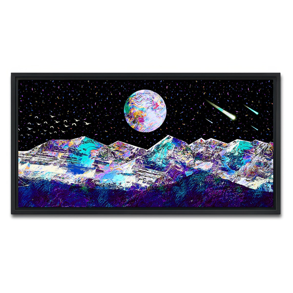 AUTO-MOCKUP WHITE | Abstract Moon | 1 Piece | Black Framed Canvas | group=2x1