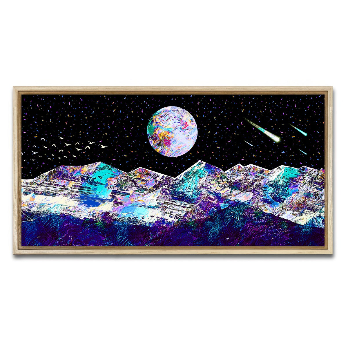 AUTO-MOCKUP WHITE | Abstract Moon | 1 Piece | Natural Framed Canvas | group=2x1