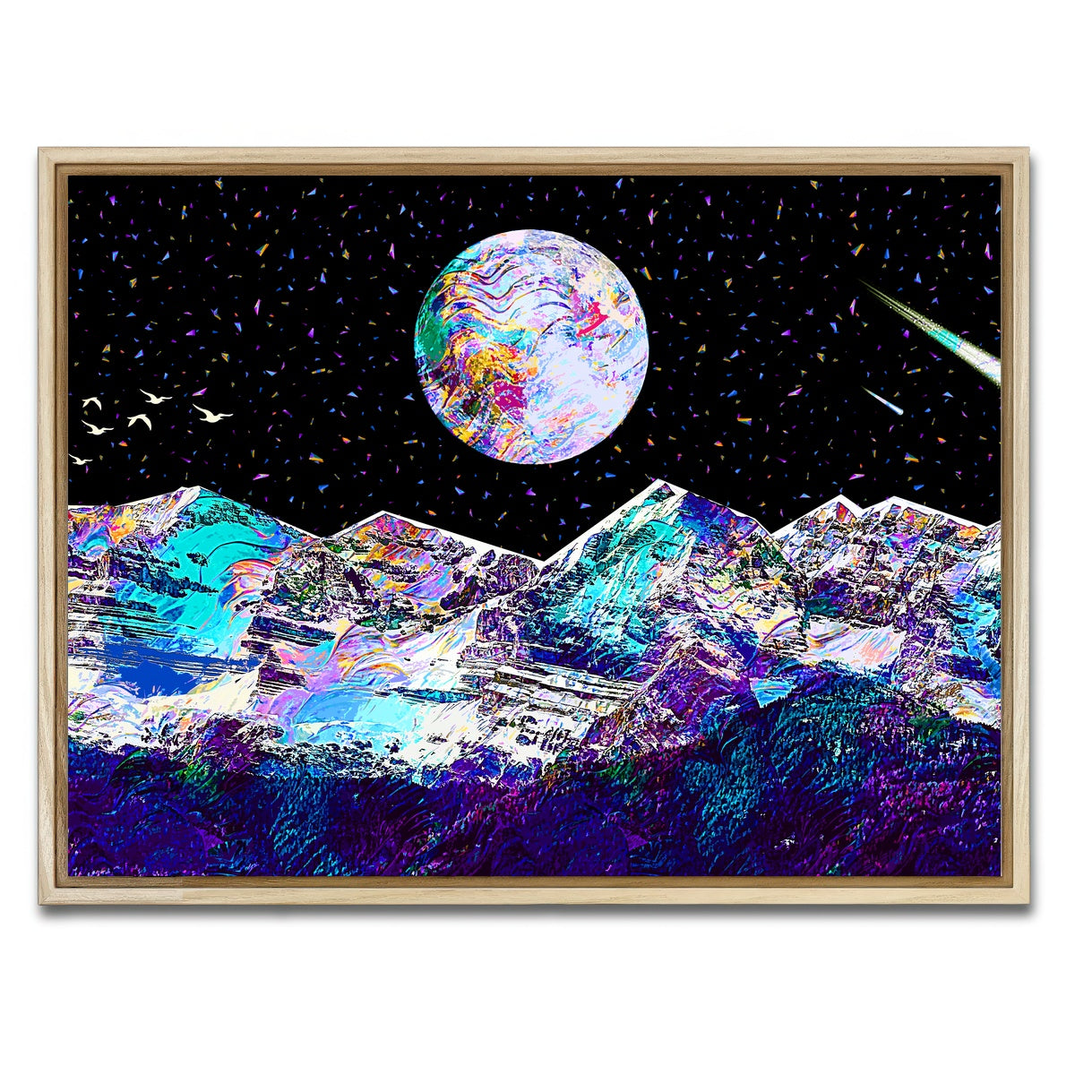 AUTO-MOCKUP WHITE | Abstract Moon | 1 Piece | Natural Framed Canvas | group=4x3