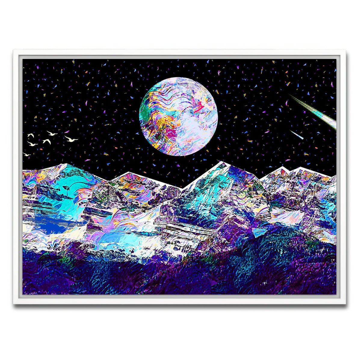AUTO-MOCKUP WHITE | Abstract Moon | 1 Piece | White Framed Canvas | group=4x3