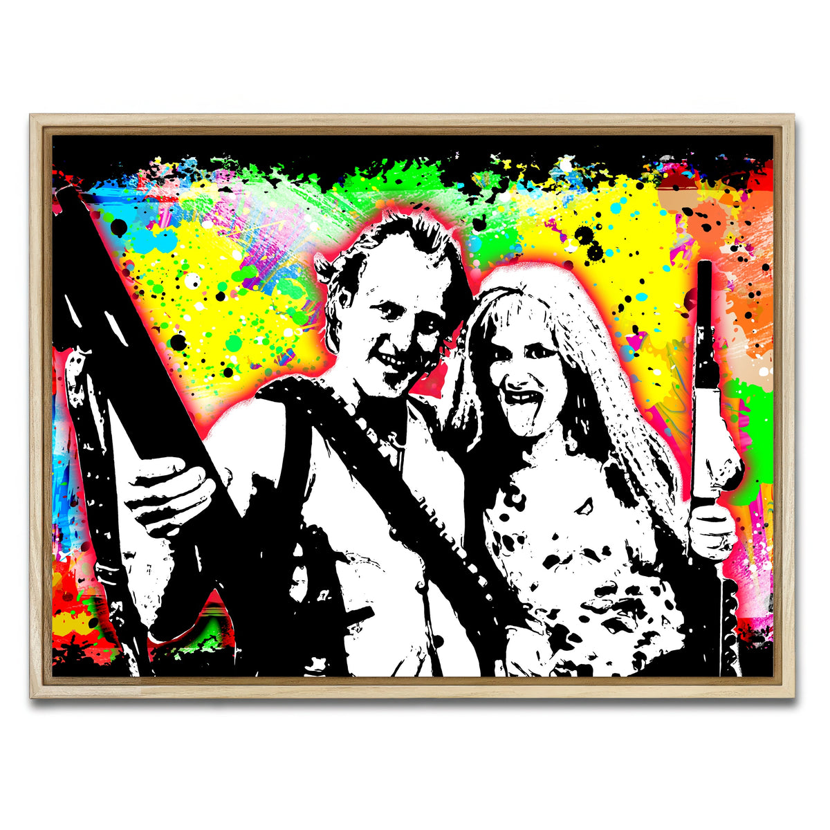 AUTO-MOCKUP WHITE | Abstract Natural Born Killers | 1 Piece | Natural Framed Canvas | group=4x3