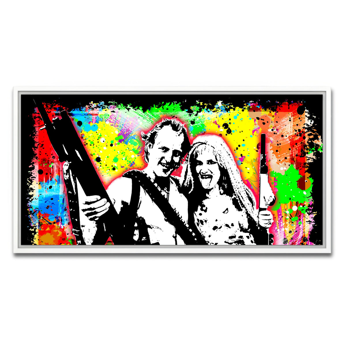 AUTO-MOCKUP WHITE | Abstract Natural Born Killers | 1 Piece | White Framed Canvas | group=2x1