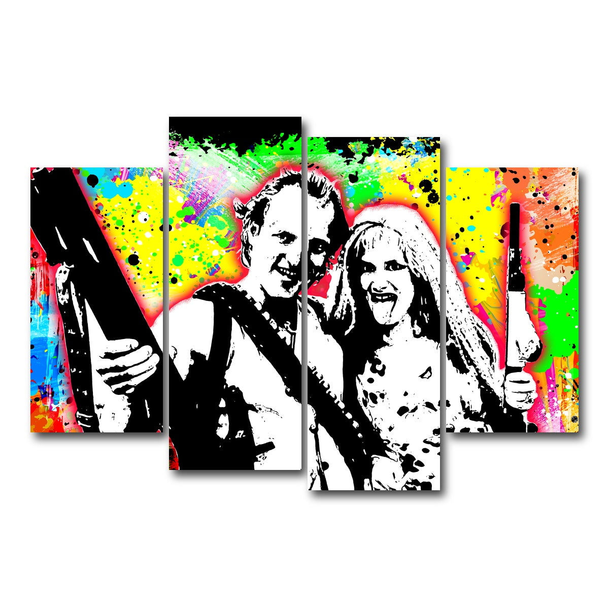 AUTO-MOCKUP WHITE | Abstract Natural Born Killers | 4 Piece | Gallery Wrap Canvas | group=4_short