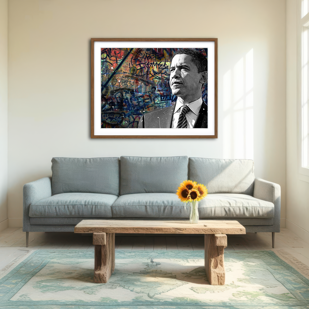 AUTO-MOCKUP ROOM | Abstract Obama Wall Art