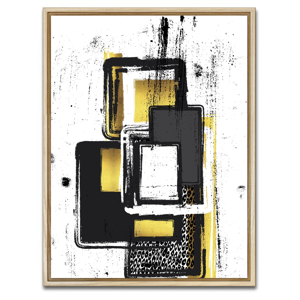 AUTO-MOCKUP WHITE | Abstract Painting No. 3 | 1 Piece | Natural Framed Canvas | group=3x4