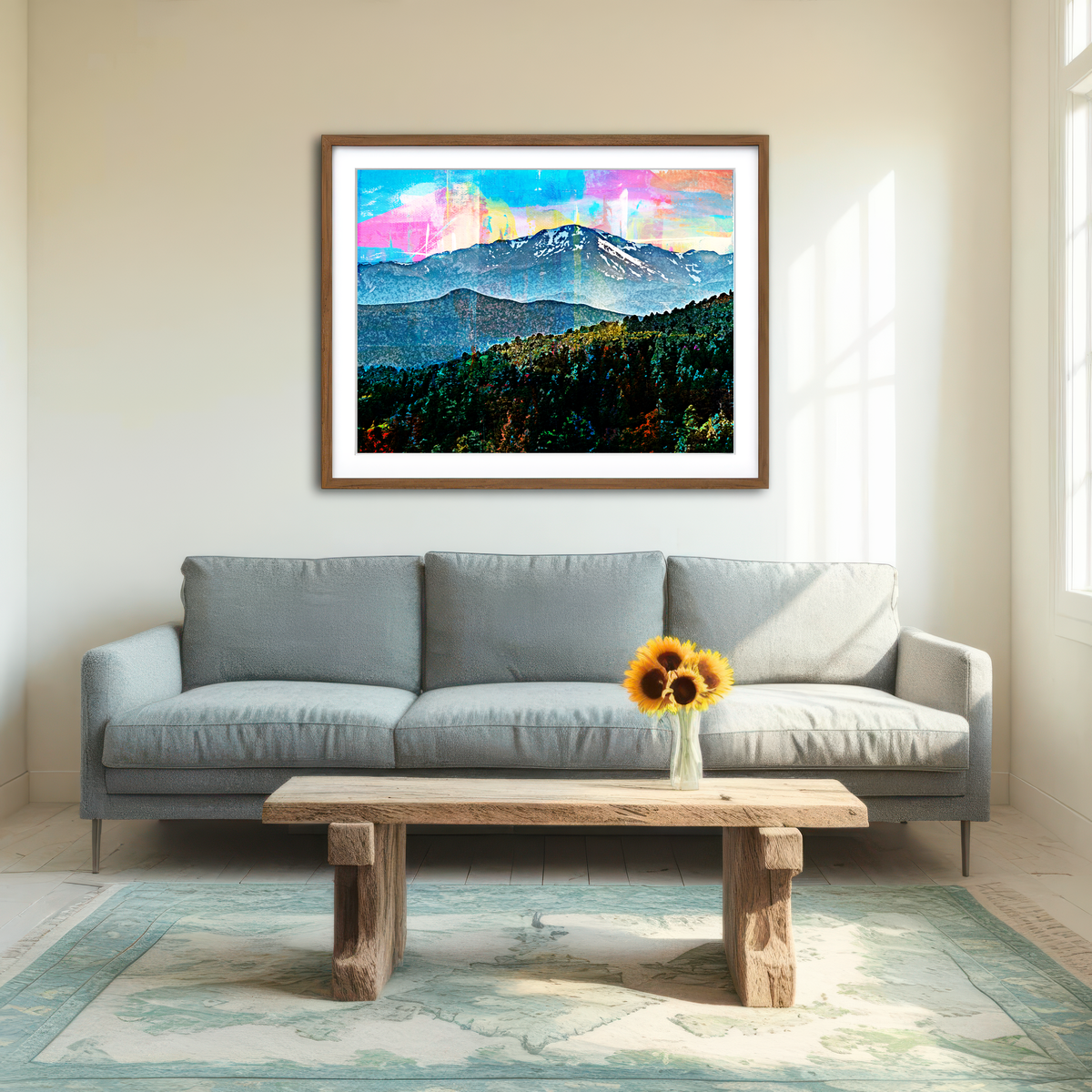 AUTO-MOCKUP ROOM | Abstract Pikes Peak Wall Art