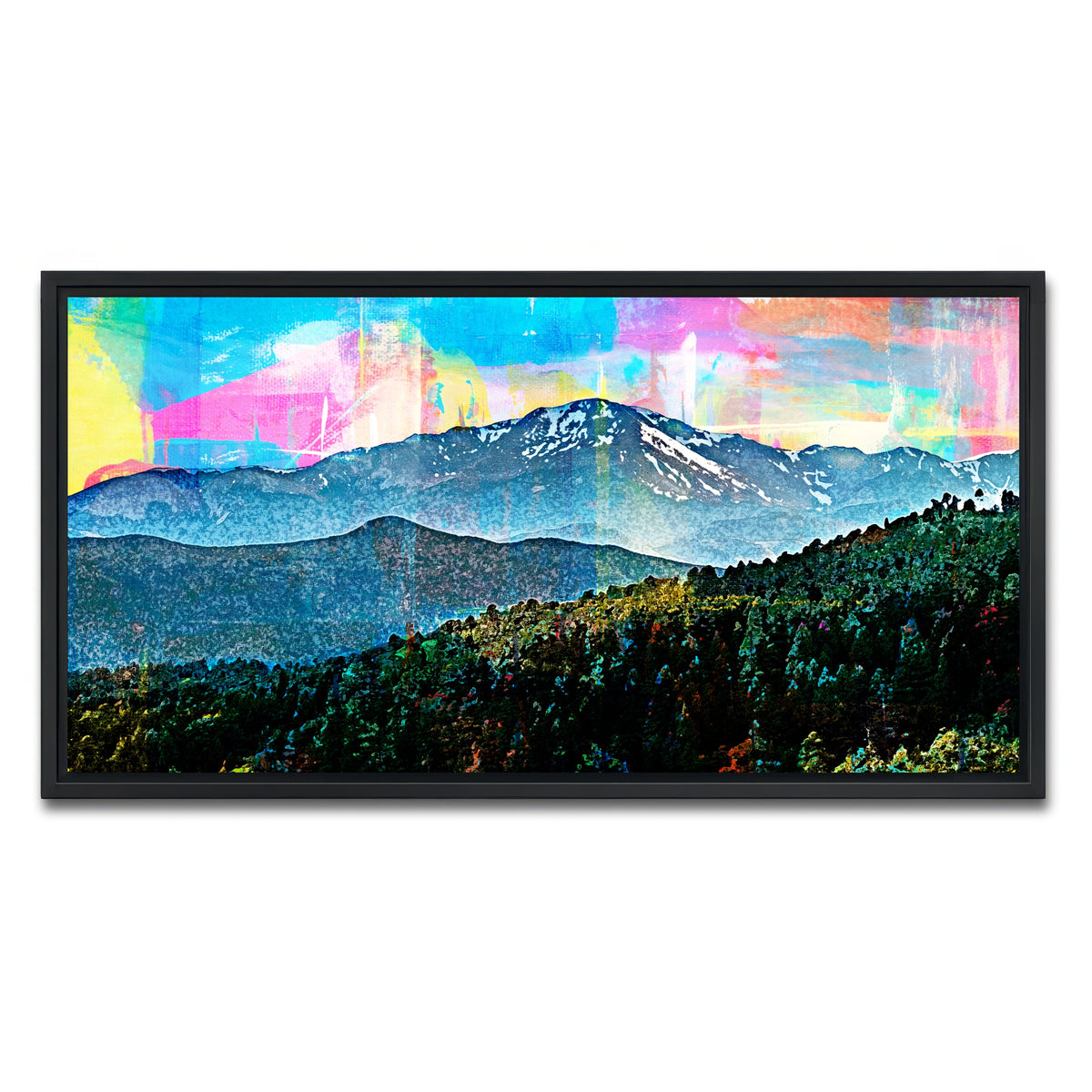 AUTO-MOCKUP WHITE | Abstract Pikes Peak | 1 Piece | Black Framed Canvas | group=2x1