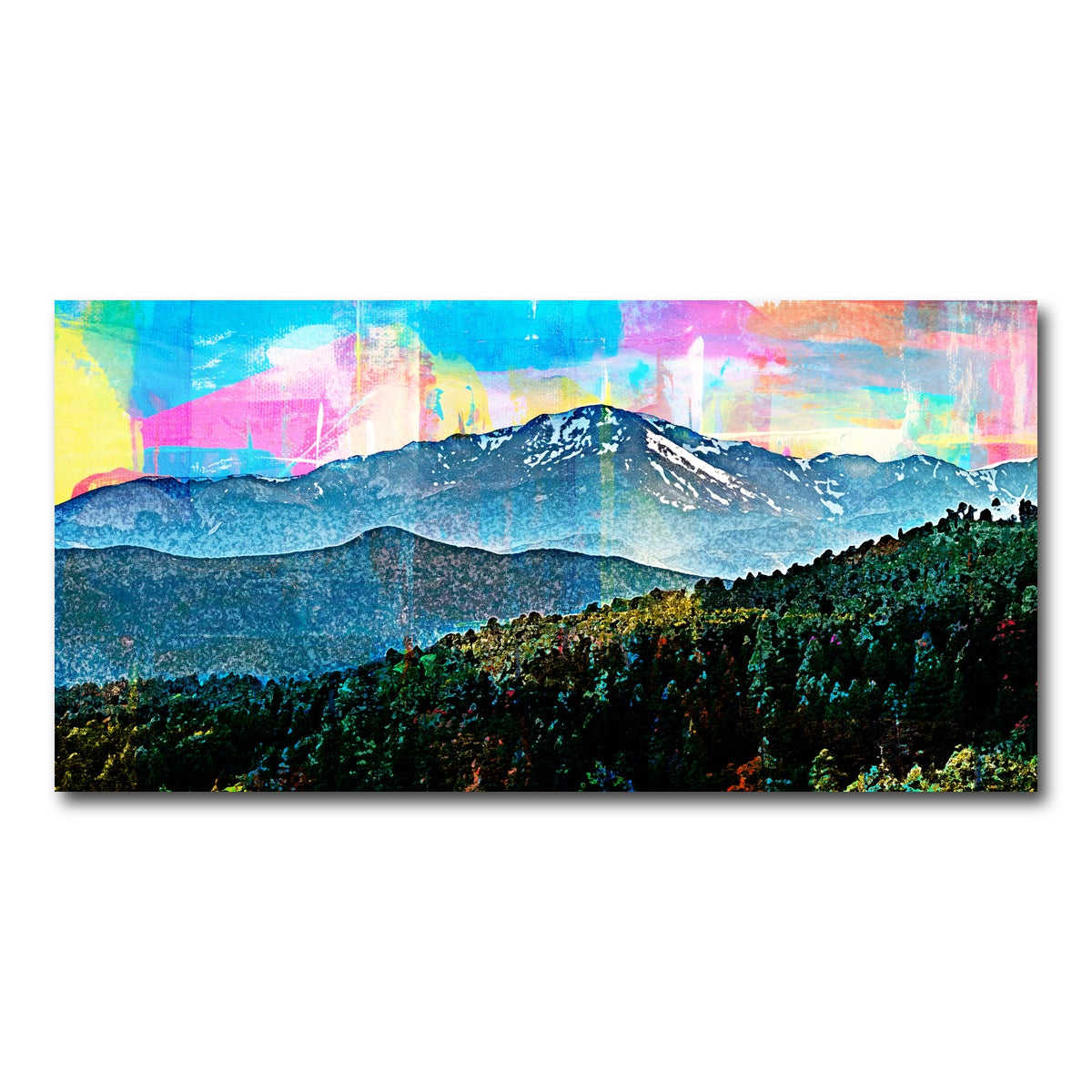 AUTO-MOCKUP WHITE | Abstract Pikes Peak | 1 Piece | Gallery Wrap Canvas | group=2x1