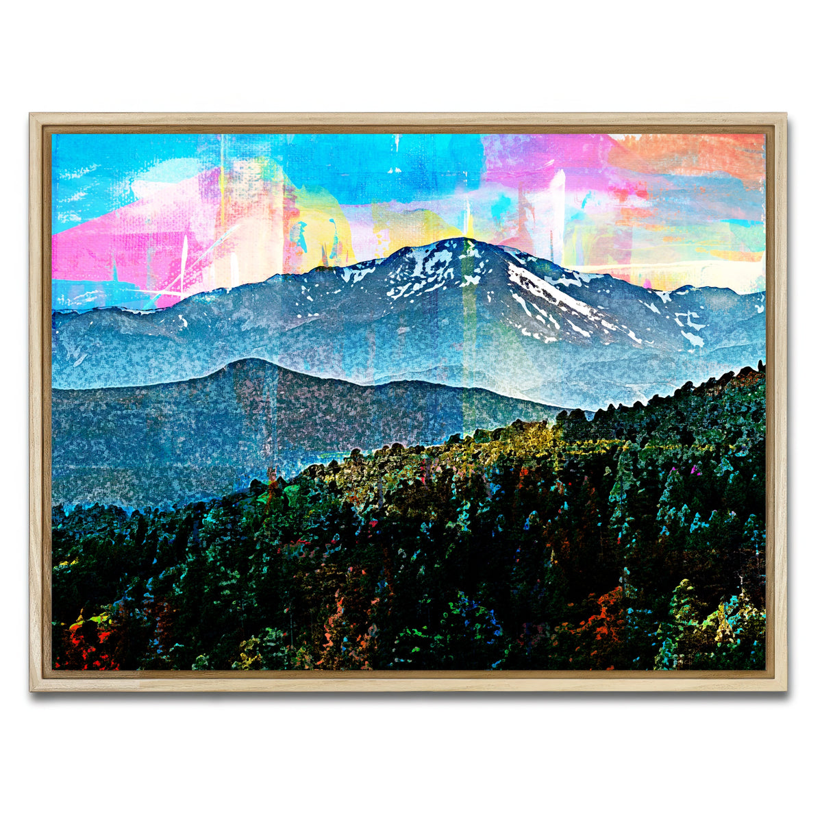 AUTO-MOCKUP WHITE | Abstract Pikes Peak | 1 Piece | Natural Framed Canvas | group=4x3
