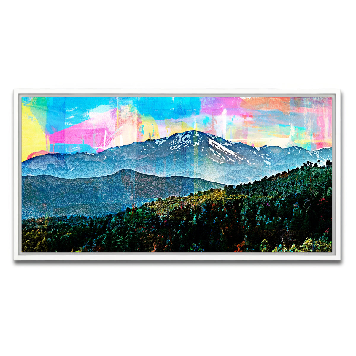 AUTO-MOCKUP WHITE | Abstract Pikes Peak | 1 Piece | White Framed Canvas | group=2x1