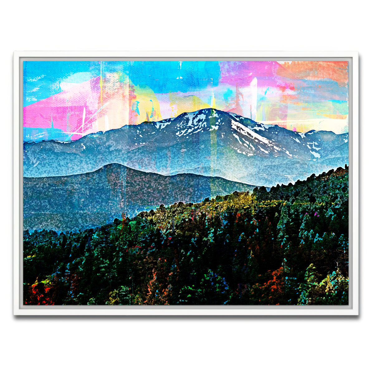 AUTO-MOCKUP WHITE | Abstract Pikes Peak | 1 Piece | White Framed Canvas | group=4x3
