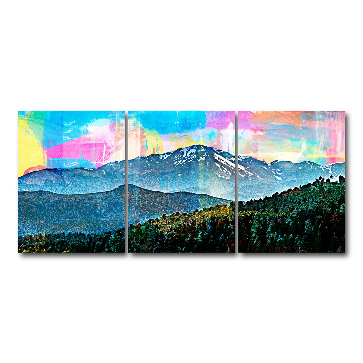 AUTO-MOCKUP WHITE | Abstract Pikes Peak | 3 Piece | Gallery Wrap Canvas | group=18x24