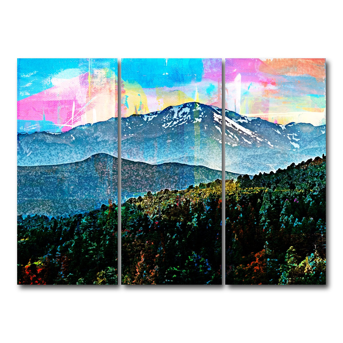 AUTO-MOCKUP WHITE | Abstract Pikes Peak | 3 Piece | Gallery Wrap Canvas | group=8x18