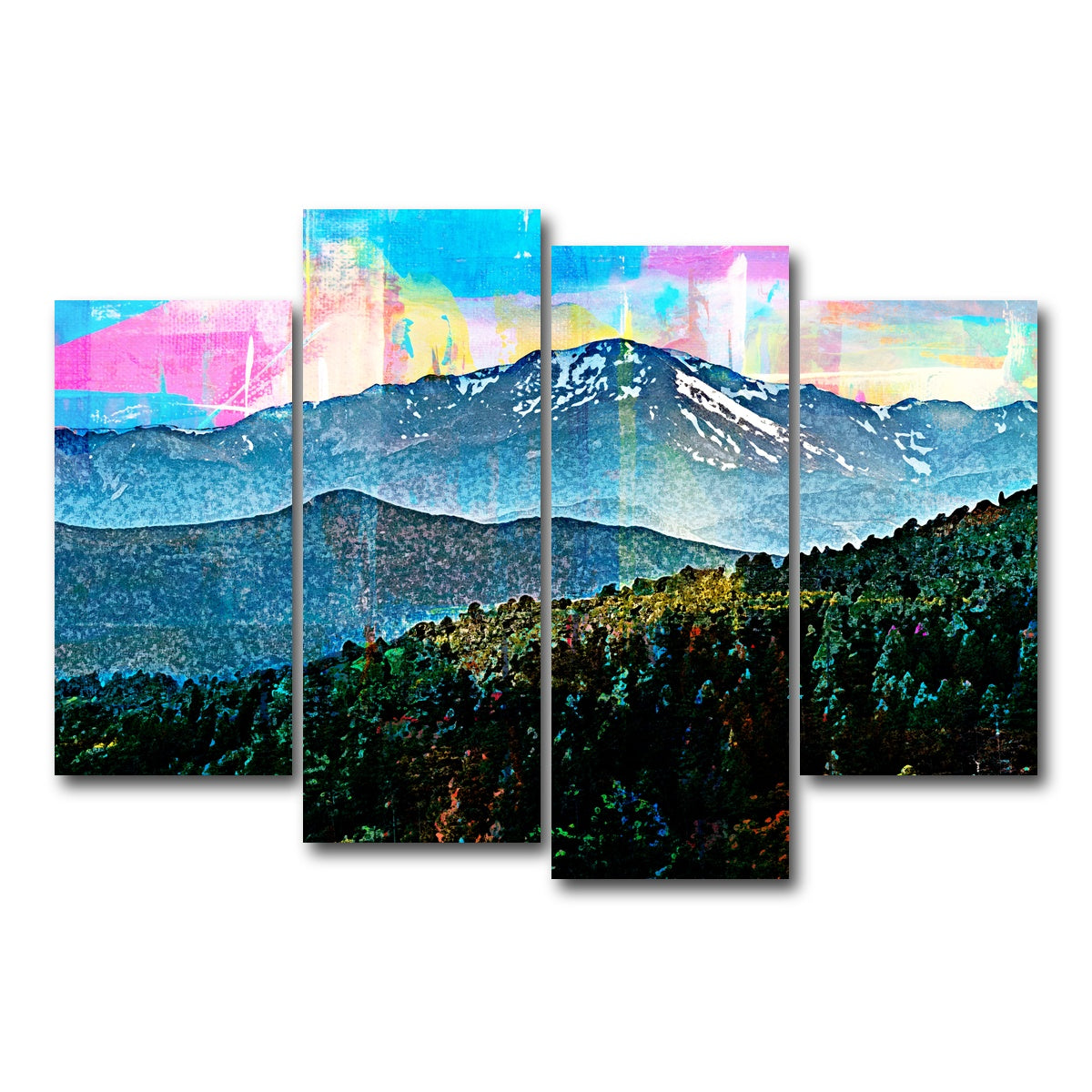 AUTO-MOCKUP WHITE | Abstract Pikes Peak | 4 Piece | Gallery Wrap Canvas | group=4_short
