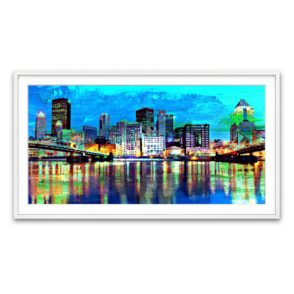 Framed Print 2x1 White