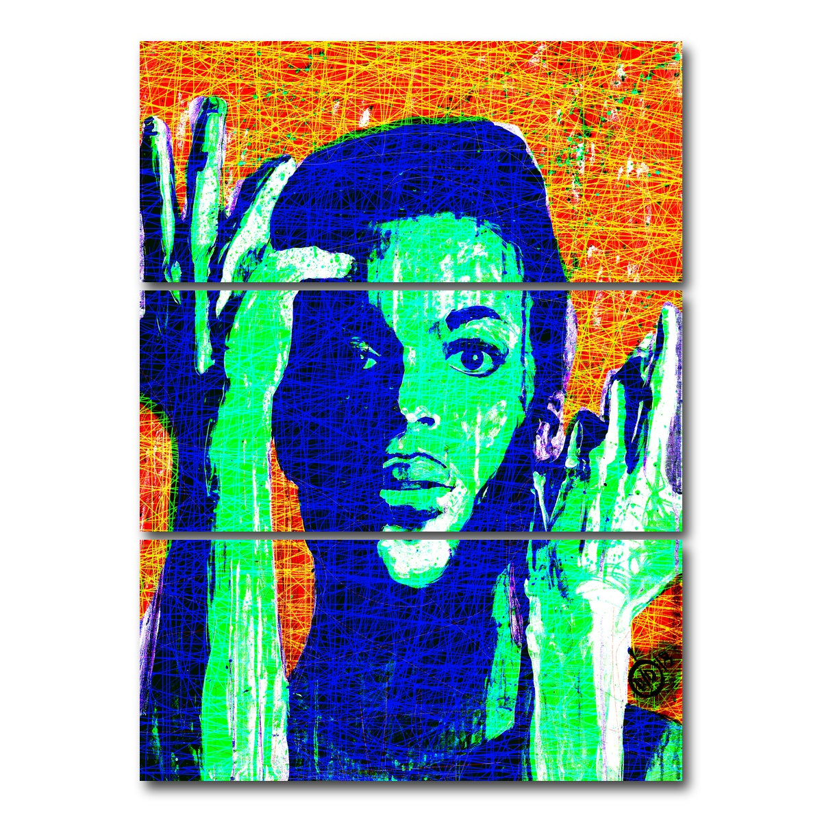 AUTO-MOCKUP WHITE | Abstract Prince | 3 Piece | Gallery Wrap Canvas | group=8x18_stacked