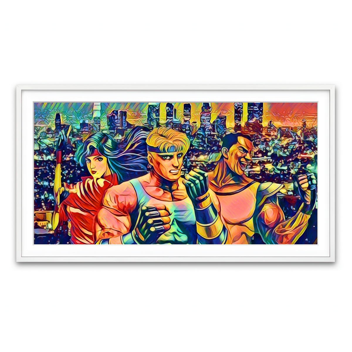 Framed Print 2x1 White