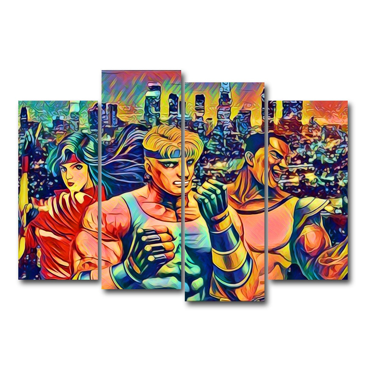 AUTO-MOCKUP WHITE | Abstract STREETS Of RAGE | 4 Piece | Gallery Wrap Canvas | group=4_normal