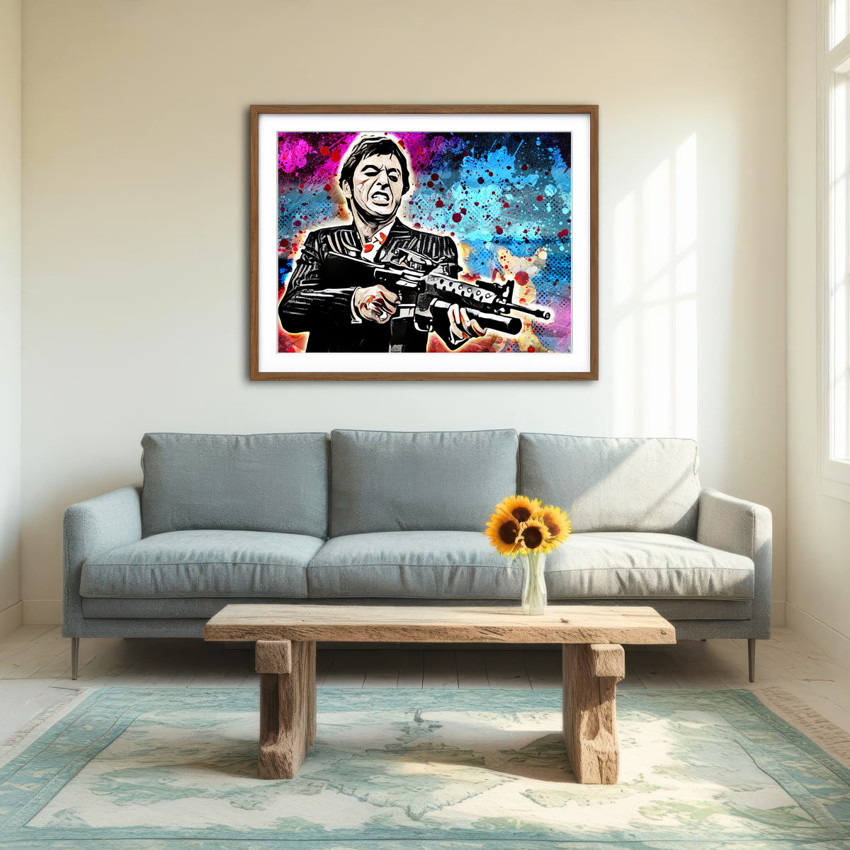AUTO-MOCKUP ROOM | Abstract Scarface Wall Art